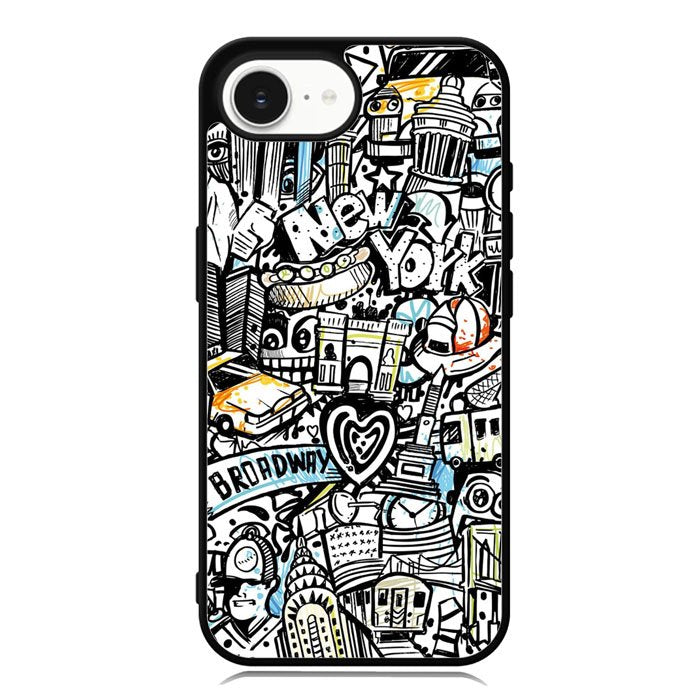 Doodle New York iPhone 16e Case OV9338