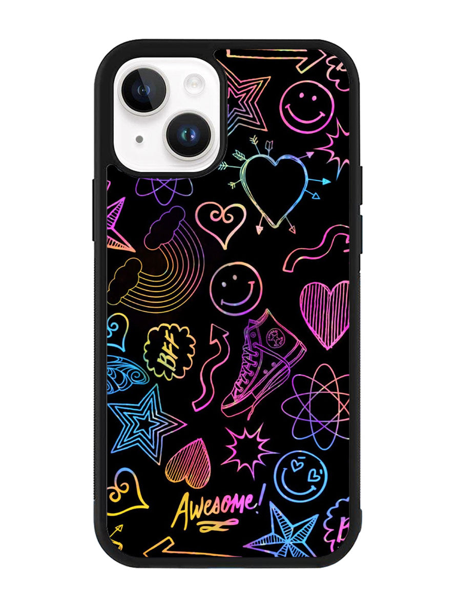Neon Doodles iPhone 15 Plus Case OV9467