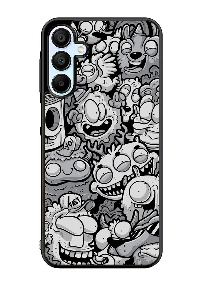 Black Doodle Samsung Galaxy A15 5G Case OV9476