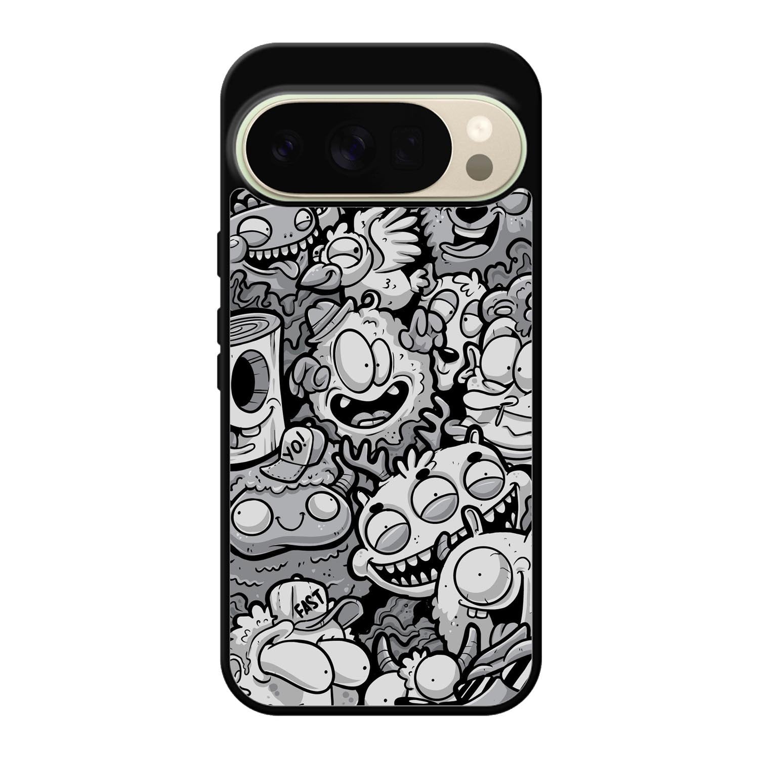 Black Doodle Google Pixel 10 Pro XL Case OV9476