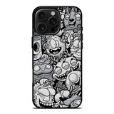Black Doodle iPhone 16 Pro Case OV9476