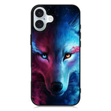 Wolf Art Blue Red iPhone 16 Plus Case QC8673