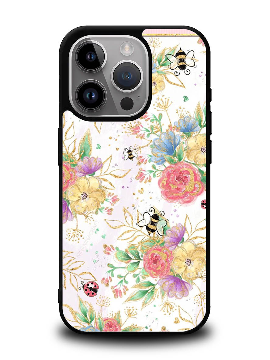 Bee Spring Flowers iPhone 16 Pro Max Case