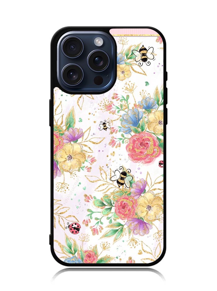 Bee Spring Flowers iPhone 15 Pro Max Case