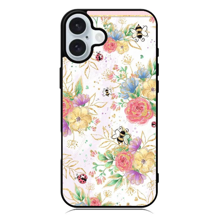 Bee Spring Flowers iPhone 16 Plus Case