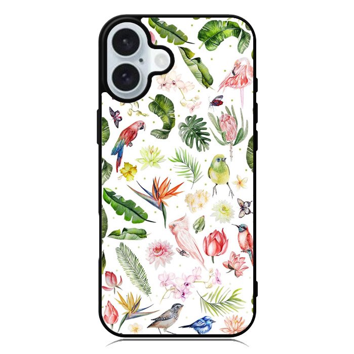 Bird Flowers iPhone 16 Case QC5979