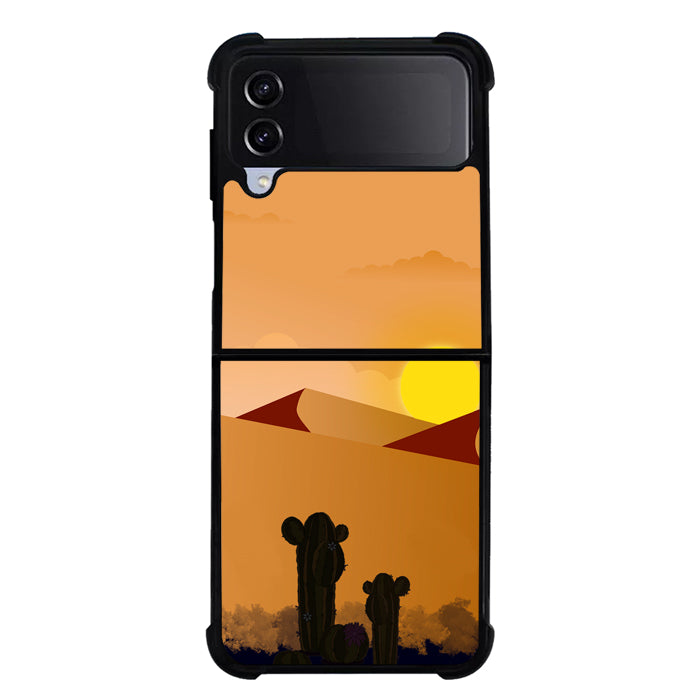 Desert Black Cactus FLF0551 Samsung Galaxy Z Flip 5 , Z Flip 4 , Z Flip 3 , Z Fold 5 , Z Fold 4 , Z Fold 3 5G Case