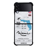 Custom Miami Boarding Pass FLF0570 Samsung Galaxy Z Flip 5 , Z Flip 4 , Z Flip 3 , Z Fold 5 , Z Fold 4 , Z Fold 3 5G Case