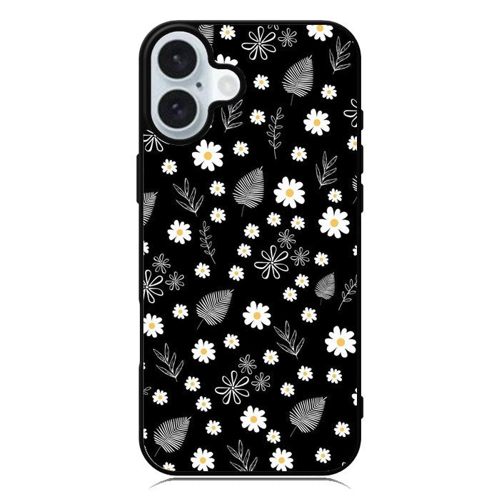 Floral Flower Black White iPhone 16 Plus Case QC11088
