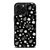 Floral Flower Black White iPhone 16 Pro Case OV11088