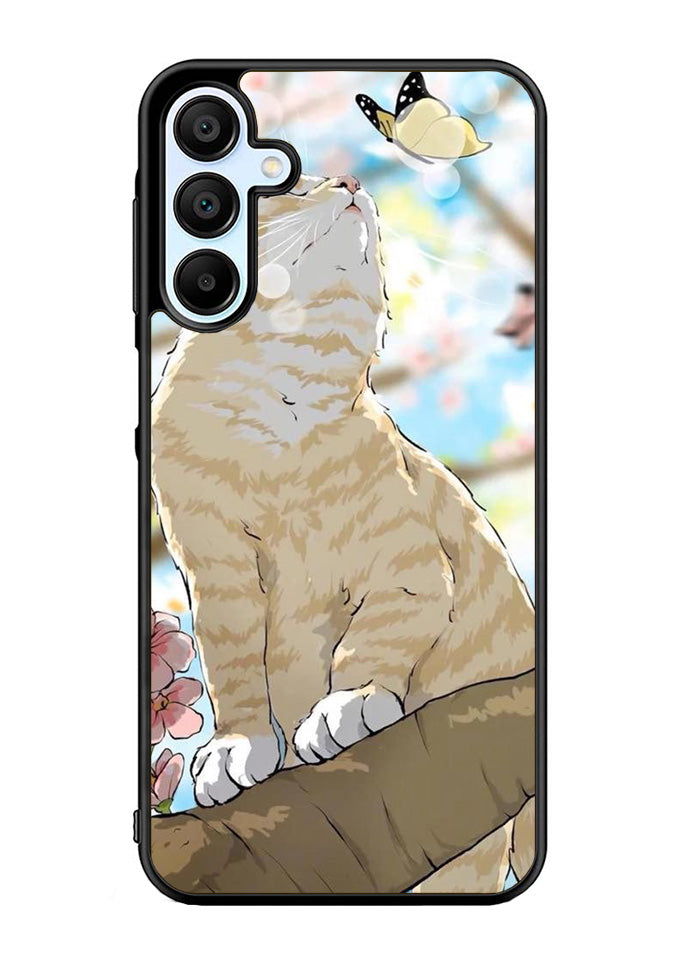 Cat and Butterfly Cartoon Samsung Galaxy A15 5G Case OV11191