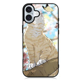 Cat and Butterfly Cartoon iPhone 16 Plus Case QC11191
