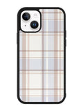 Grid Aesthetic Soft Brown iPhone 15 Plus Case OV11102