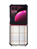 Grid Aesthetic Soft Brown Motorola Moto Razr Plus 2023 , Moto Razr+ 2023 Case OV11102