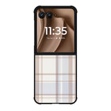 Grid Aesthetic Soft Brown Motorola Moto RAZR Plus 2025 Case OV11102
