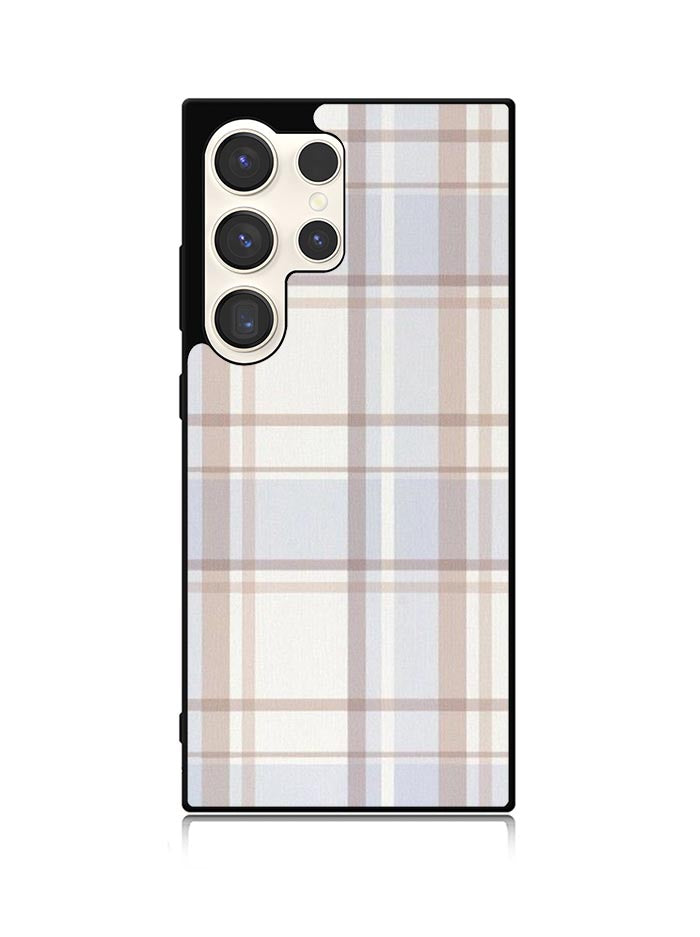Grid Aesthetic Soft Brown Samsung Galaxy S24 Ultra 5G Case OV11102