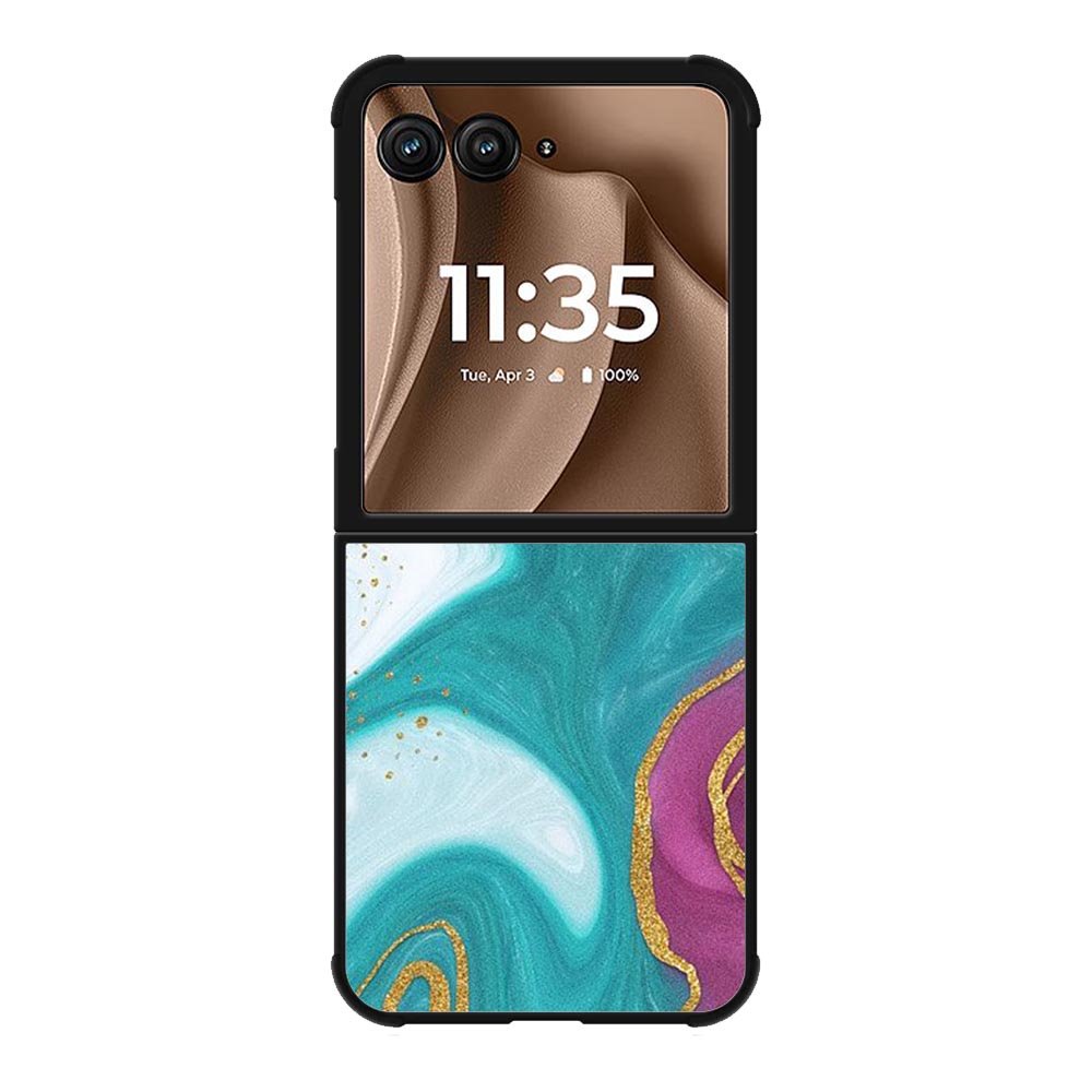 Marble Green and Purple Motorola Moto RAZR Plus 2025 Case OV10963