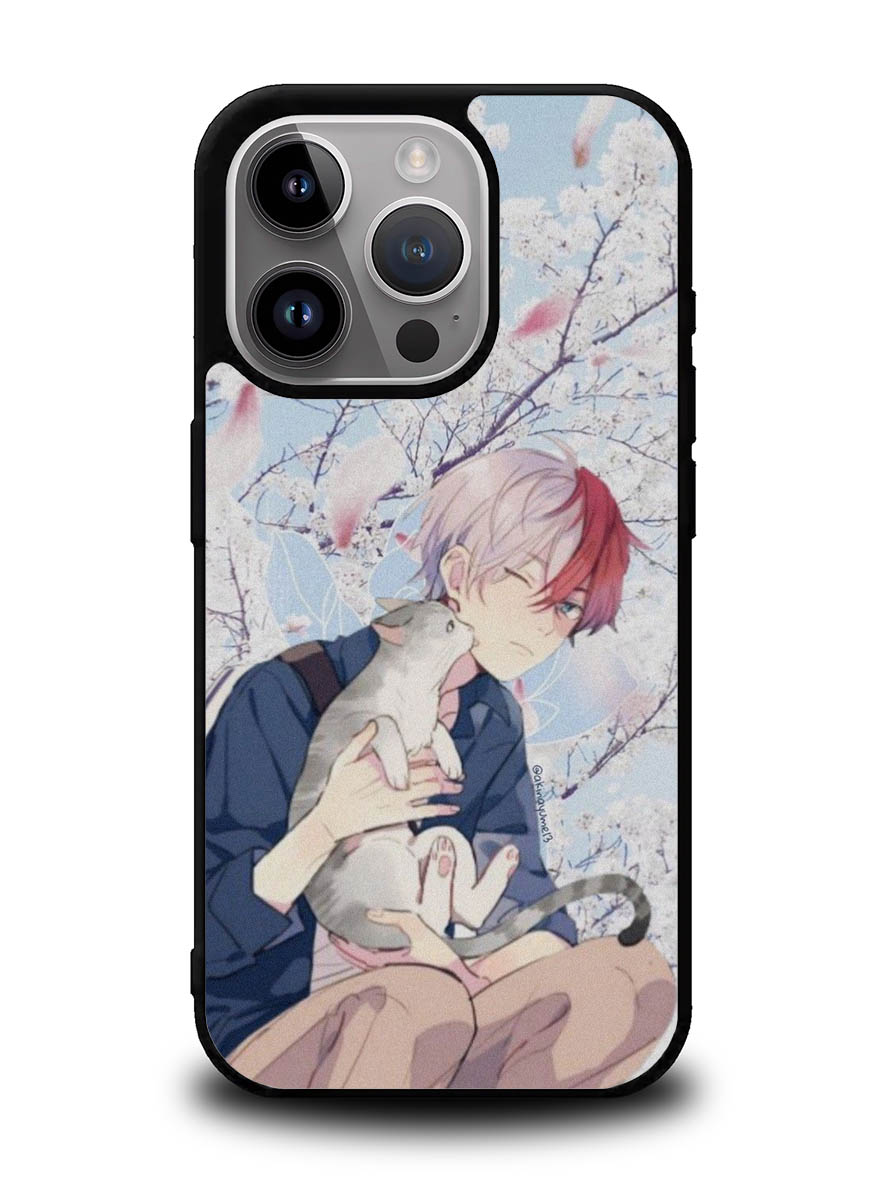 anime boy with cat iPhone 15 Pro Case OV0097