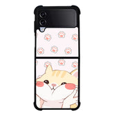 Cute Cat Pussy FLO503 Samsung Galaxy Z Flip 5 , Z Flip 4 , Z Flip 3 , Z Fold 5 , Z Fold 4 , Z Fold 3 5G Case