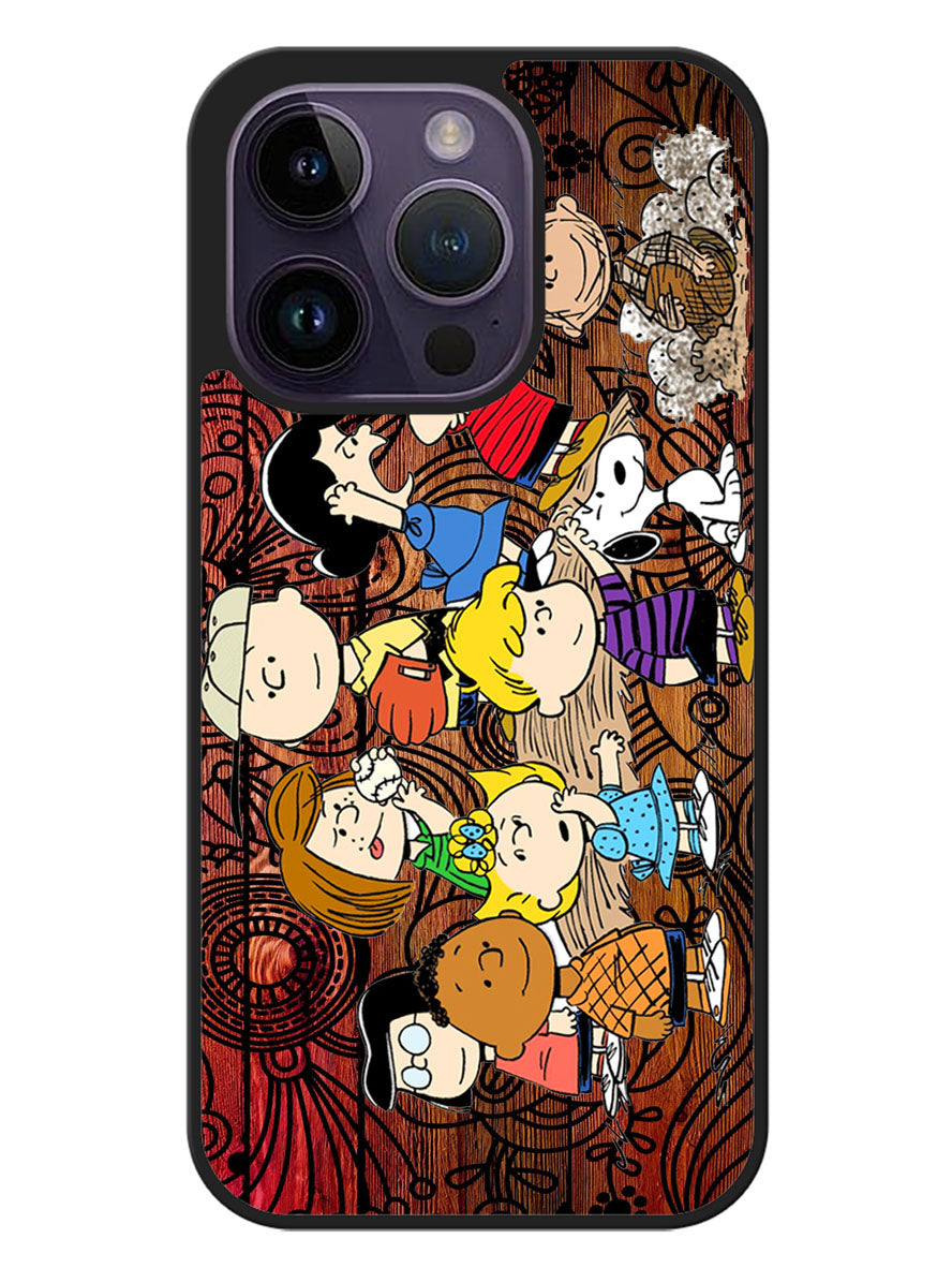 Peanuts In Background Wood Art iPhone 14 Pro Max Case OV0228