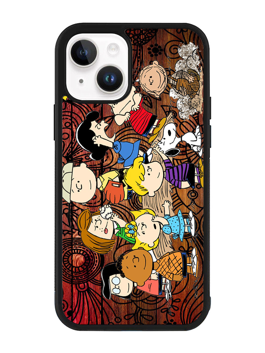 Peanuts In Background Wood Art iPhone 15 Case OV0228