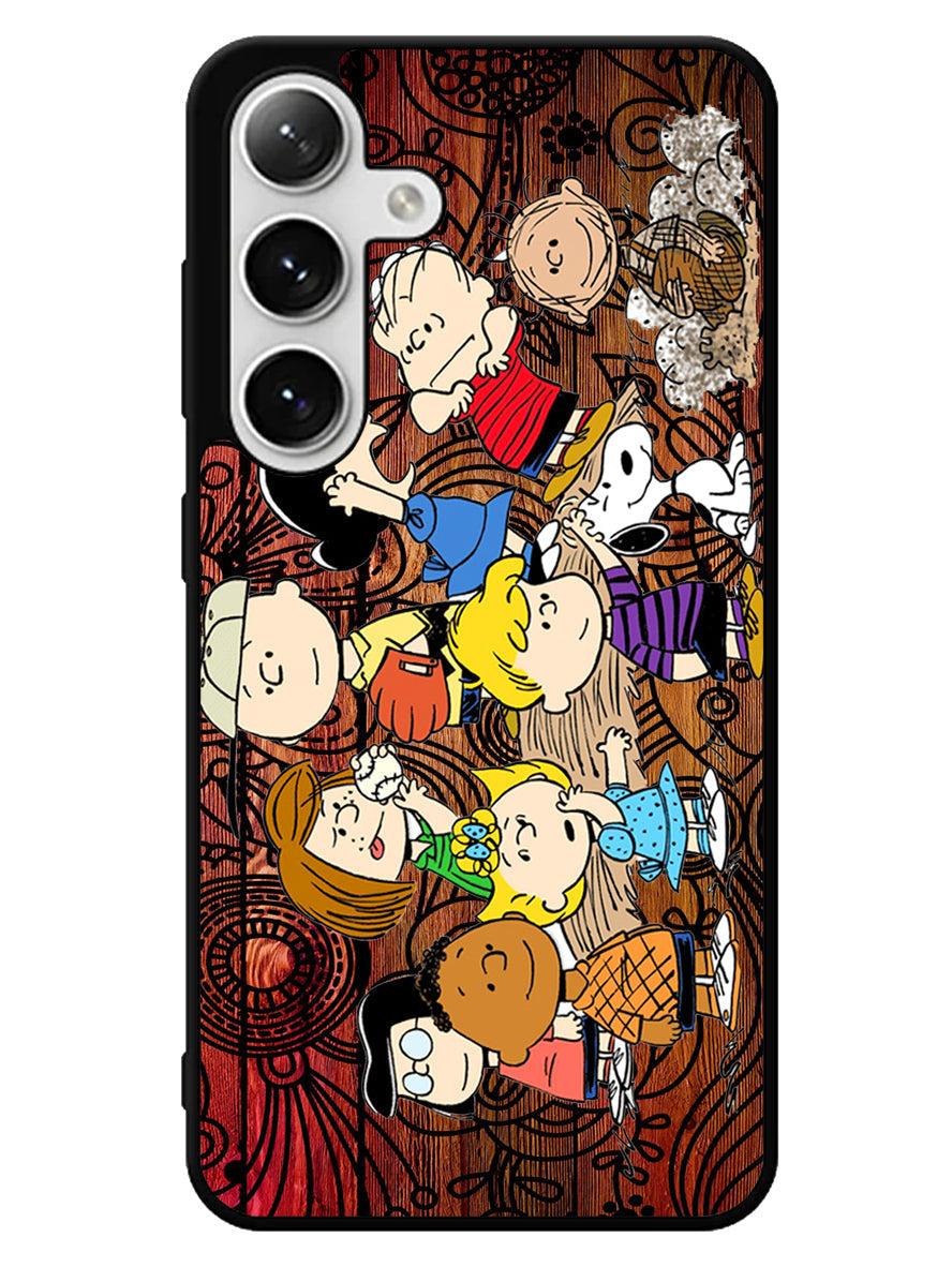 Peanuts In Background Wood Art Samsung Galaxy S25 5G Case
