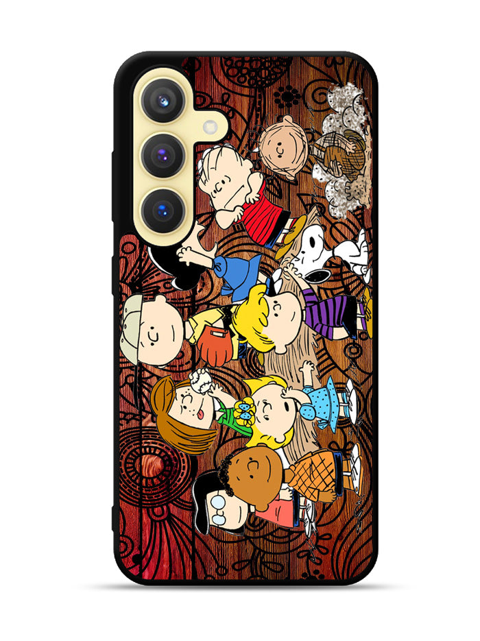 Peanuts In Background Wood Art Samsung Galaxy S25 Plus 5G , Samsung Galaxy S25+ 5G Case