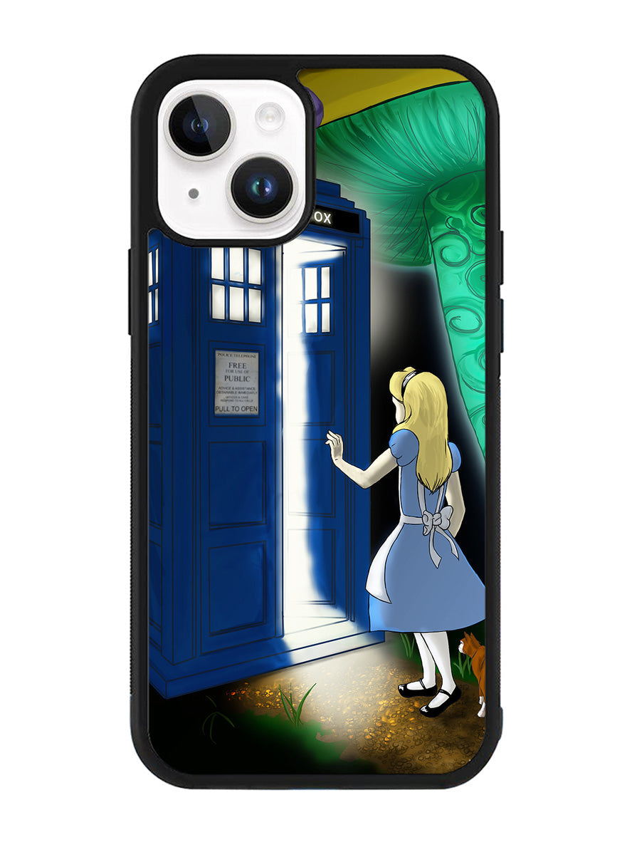Alice Wonderland On Tardis iPhone 15 Plus Case OV0231