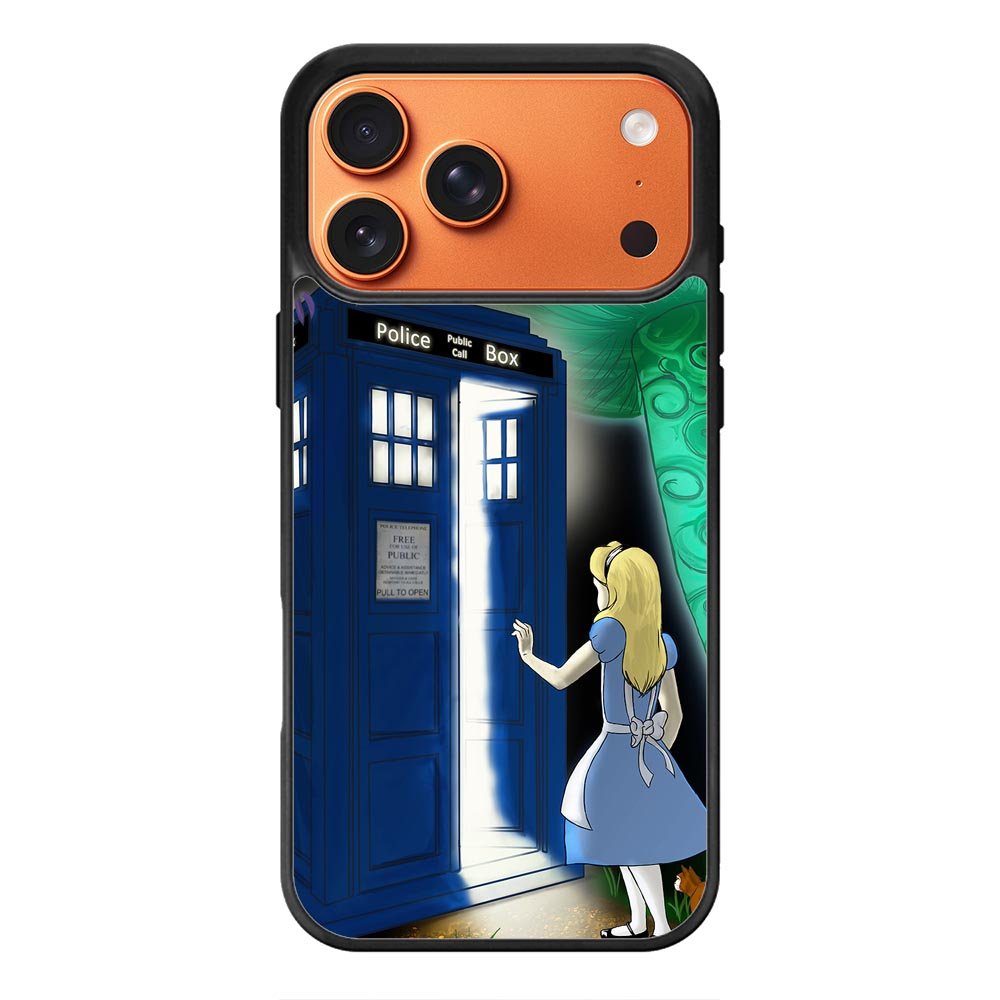 Alice Wonderland On Tardis iPhone 17 Pro Case