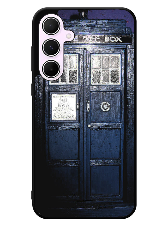 Dark Blue Tardis Doctor Who Toy Samsung Galaxy A35 5G Case