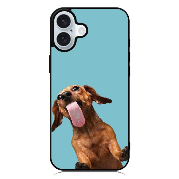 The funny thing is the dog on the glass iPhone 16 Plus Case QC0333