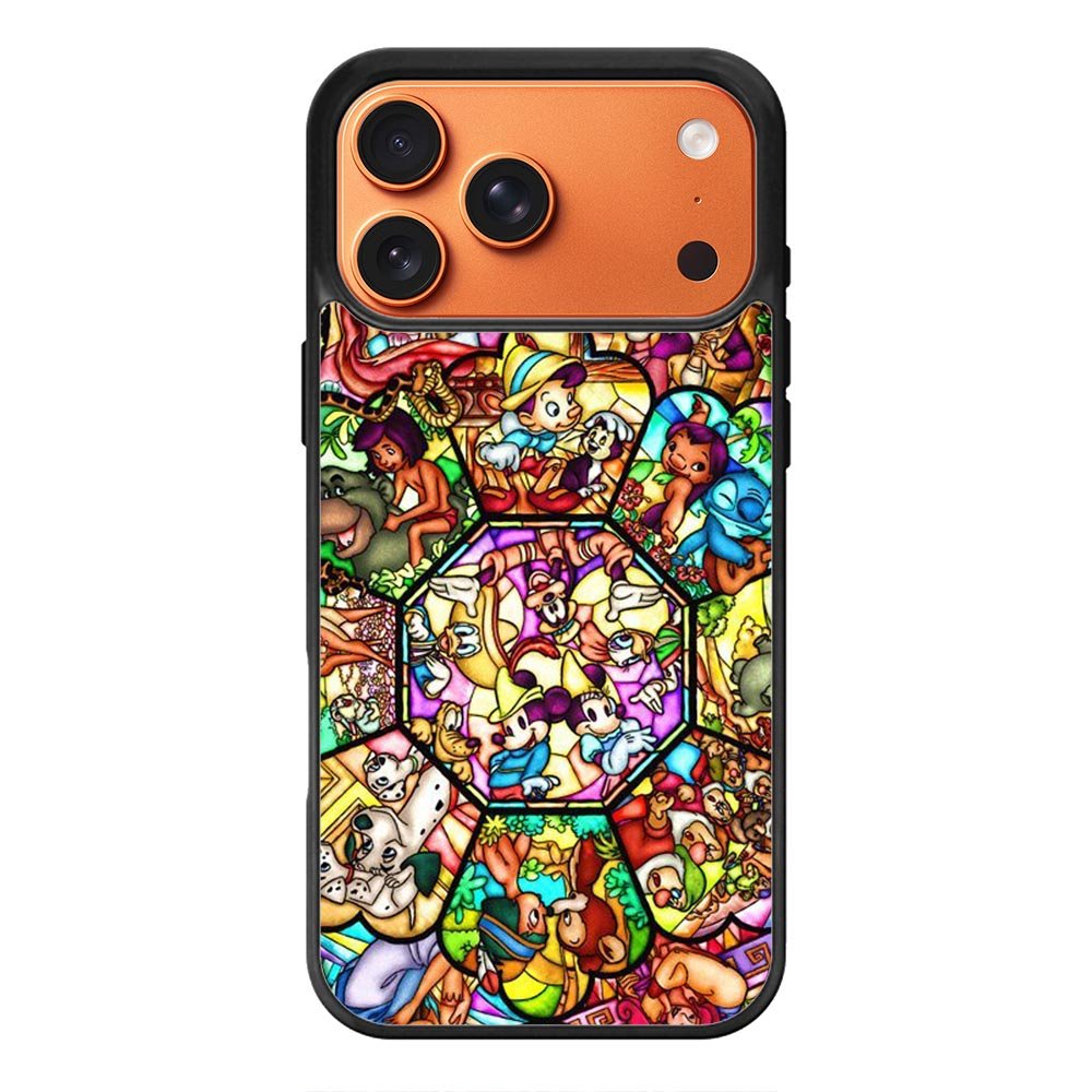 Disney characters stained glass iPhone 17 Pro Case OV0358