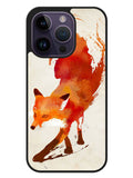 Watercolor art orange red fox animal iPhone 14 Pro Max Case