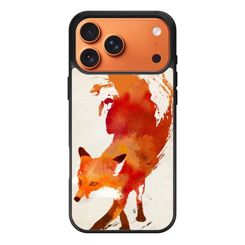 Watercolor art orange red fox animal iPhone 17 Pro Case