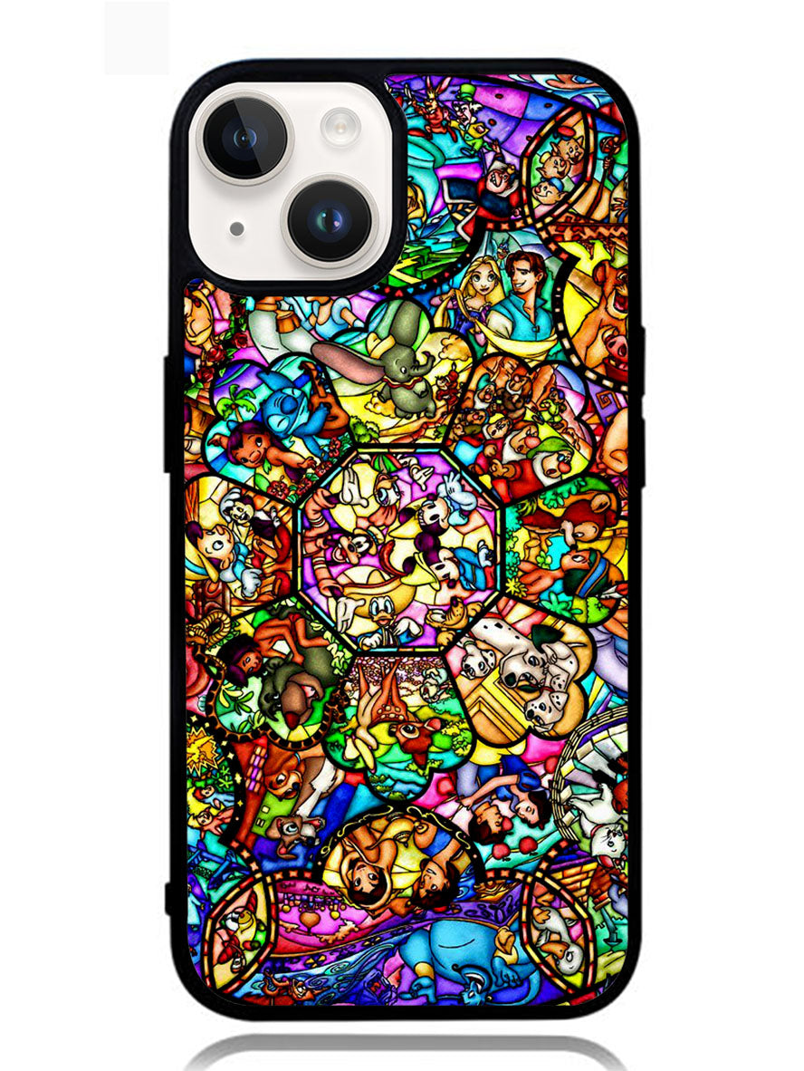 All Disney Heroes Stained Glass iPhone 14 Plus Case