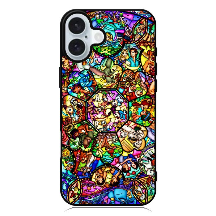 All Disney Heroes Stained Glass iPhone 16 Plus Case