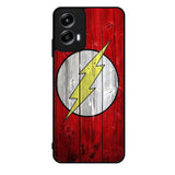 Flash SUperhero Logo on Wood Motorola Moto G Play 2024 Case OV4872