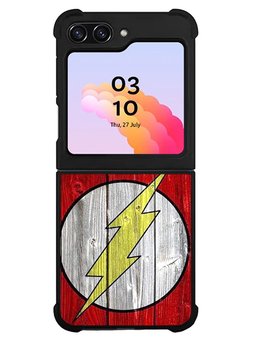 Flash SUperhero Logo on Wood Samsung Galaxy Z Flip 5 5G 2023 Case OV4872