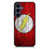 Flash SUperhero Logo on Wood Samsung Galaxy S25 FE Case OV4872