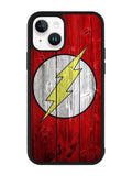 Flash SUperhero Logo on Wood iPhone 15 Case OV0690