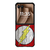 Flash SUperhero Logo on Wood Motorola Moto RAZR Plus 2025 Case OV0690