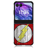 Flash SUperhero Logo on Wood Motorola Moto Razr Plus 2024 , Moto Razr+ 2024 Case OV0690