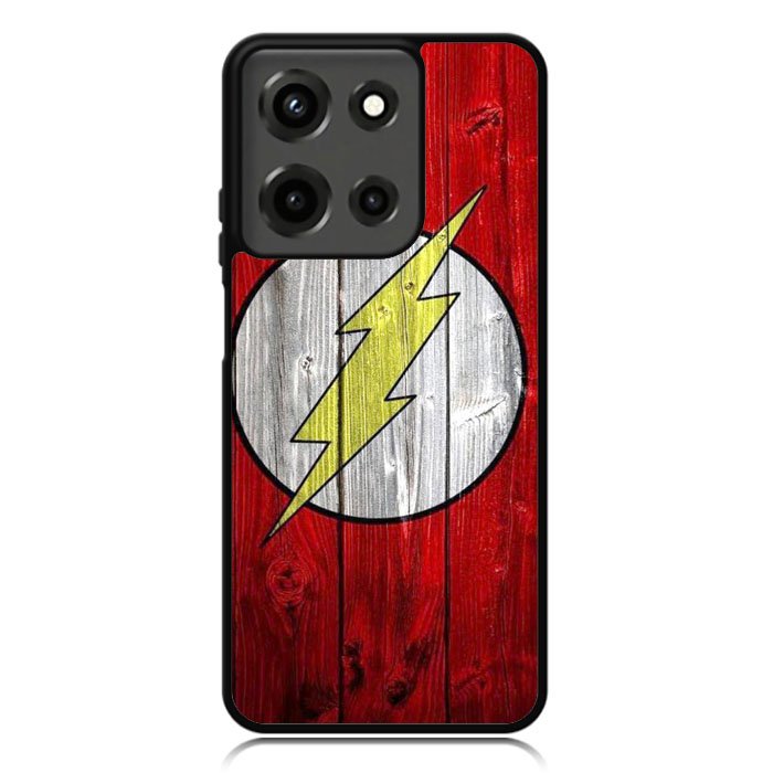 Flash SUperhero Logo on Wood Motorola Moto G 5G 2025 Case OV0690