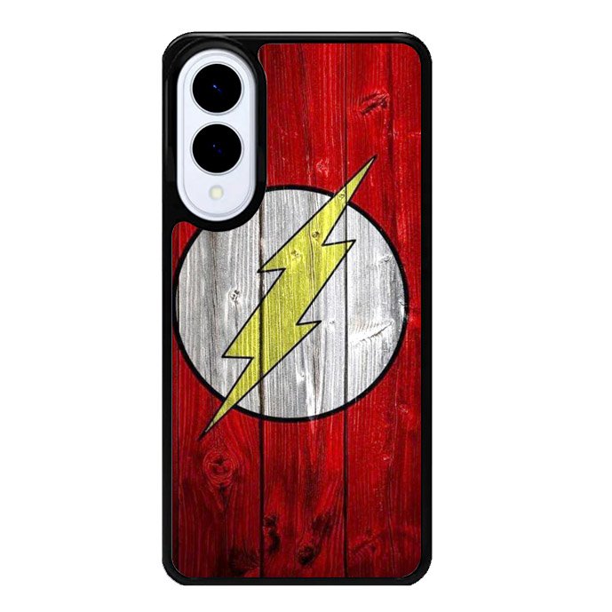 Flash SUperhero Logo on Wood Samsung Galaxy S25 Edge 5G Case OV0690