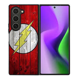 Flash SUperhero Logo on Wood Samsung Galaxy Z Fold 6 5G 2024 Case OV0690
