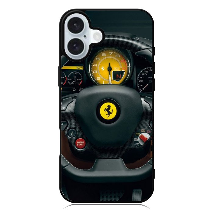 Red Ferrari Logo iPhone 16 Plus Case QC0479