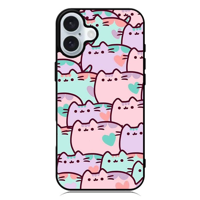 pusheen pattern iPhone 16 Plus Case QC0482
