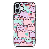 pusheen pattern iPhone 16 Plus Case QC0482