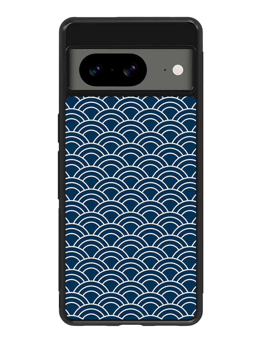 Japanese Gold Cloud Wave Indigo Pattern Google Pixel 8A Case QC5321