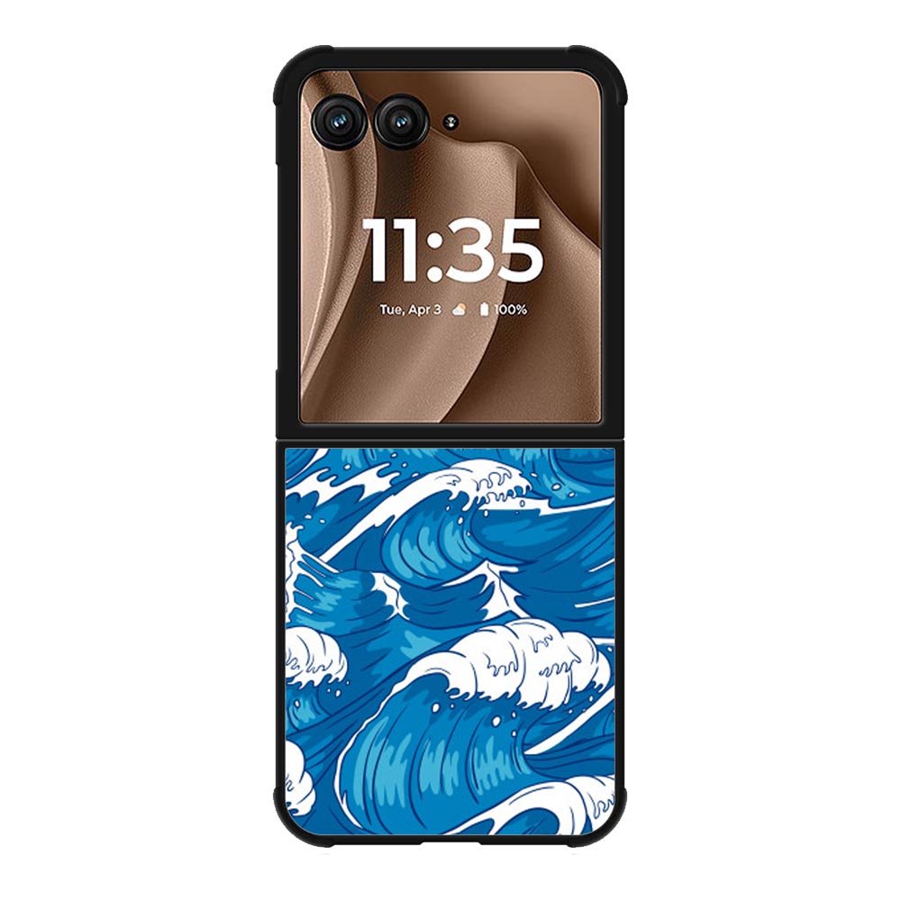 storm waves seamless pattern raging ocean water sea Motorola Moto RAZR Plus 2025 Case OV2355